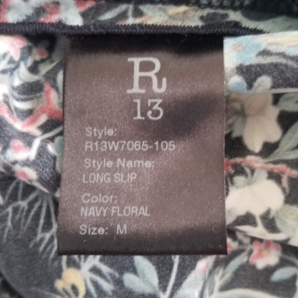 SOLD! R 13 long silk maxi floral boho grunge slip dress Medium Made in USA - Picture 6 of 10